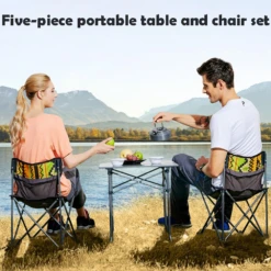 Hewolf 5pcs Set Camping Foldable Table And Chairs -Zipp Camping Shop 1746 3 1
