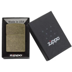 Zippo 201FB Antique Brass - Refillable Windproof Lighter -Zipp Camping Shop 201FB 2
