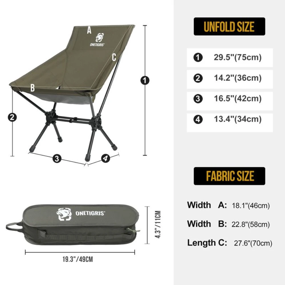 OneTigris Portable Camping Chair Large - Ranger Green 4 OneTigris Portable Camping Chair Large - Ranger Green - Image 2