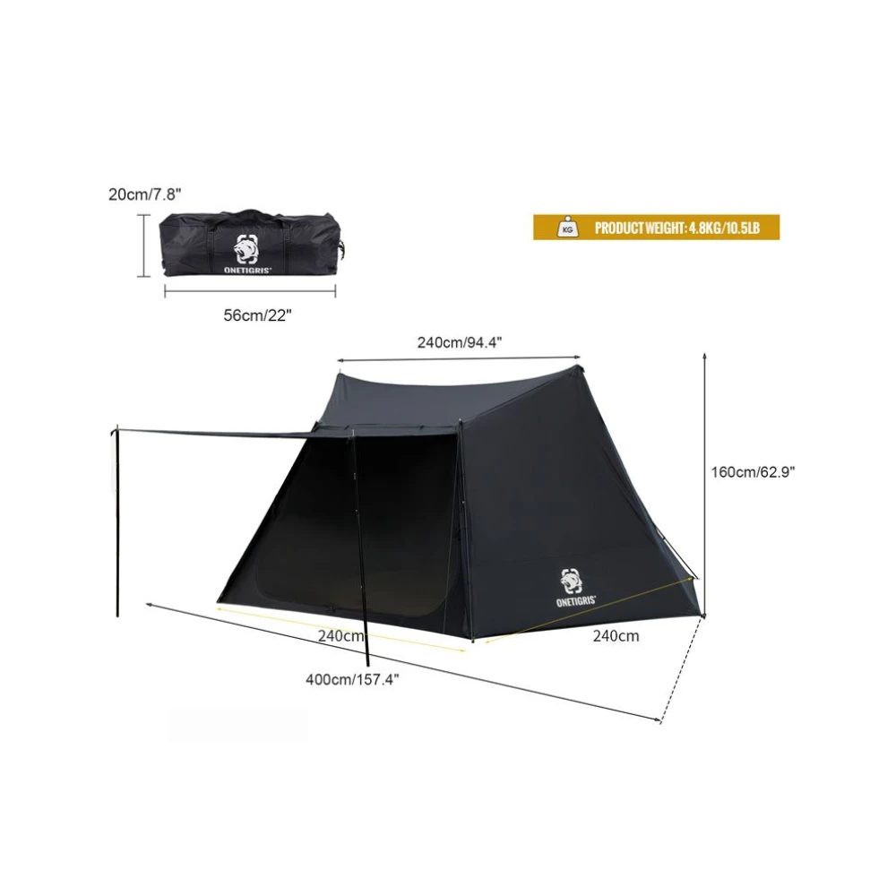 OneTigris Solo Homestead Camping Tent - Black 4 OneTigris Solo Homestead Camping Tent - Black - Image 2