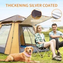 Hewolf Auto 3-4 Person Tent - Camel 17 Hewolf Auto 3-4 Person Tent - Camel -Zipp Camping Shop 5 27