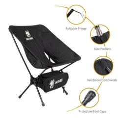 OneTigris Portable Camping Chair - Black 7 OneTigris Portable Camping Chair - Black -Zipp Camping Shop CE ZDY02 BK 03