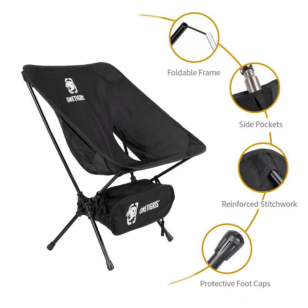 OneTigris Portable Camping Chair - Black 4 OneTigris Portable Camping Chair - Black - Image 2