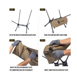 OneTigris Portable Camping Chair Large - Coyote Brown 7 OneTigris Portable Camping Chair Large - Coyote Brown -Zipp Camping Shop CE ZDY03 CB 04