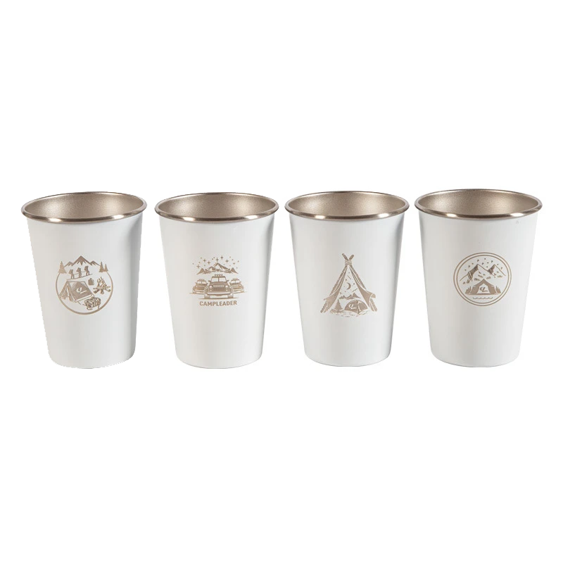 Camp Leader 4 Pcs Stainless Steel Cup - White 3 Camp Leader 4 Pcs Stainless Steel Cup - White