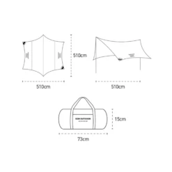 KZM Wild Field Hexa Tarp 11 KZM Wild Field Hexa Tarp -Zipp Camping Shop Dimension tarp