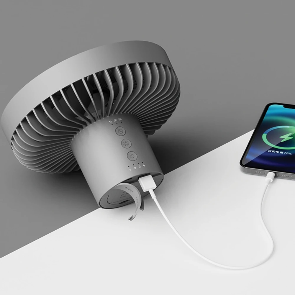 Tripod Fan With White Ring Light USB Rechargeable 10 Tripod Fan With White Ring Light USB Rechargeable - Image 8