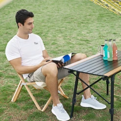 Hewolf Foldable Wooden Chair - Small 9 Hewolf Foldable Wooden Chair - Small -Zipp Camping Shop HW J2058S KHA 02