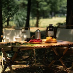 Hewolf Foldable Large Wooden Egg Roll Table 12 Hewolf Foldable Large Wooden Egg Roll Table -Zipp Camping Shop HW J2097 04