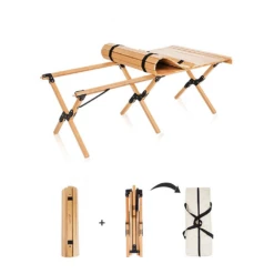 Hewolf Foldable Large Wooden Egg Roll Table 14 Hewolf Foldable Large Wooden Egg Roll Table -Zipp Camping Shop HW J2097 06