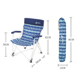 Hewolf Folding Chair Blue Wave 7 Hewolf Folding Chair Blue Wave -Zipp Camping Shop J1862 7