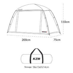 [NEW] KZM Black Cot Tent II -Zipp Camping Shop K221T3T01 08