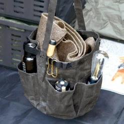 Post General Waxed Canvas Tool Bag Round - Grey -Zipp Camping Shop Life 01 2de3a681 f379 4153 b635 c97080822208