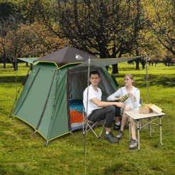 Hewolf Auto 3-4 Person Tent - Green -Zipp Camping Shop MON 1654 GRN 4