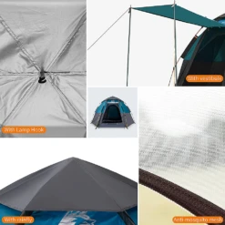 Hewolf 3-5 Person Automatic System Large Outdoor Camping Tent -Zipp Camping Shop MON 1789 BLU 7