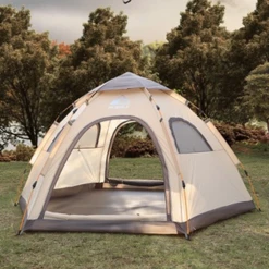 Hewolf 3-5 Person Automatic System Large Outdoor Camping Tent -Zipp Camping Shop MON 1789 TAN 2