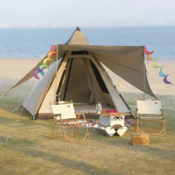 Vidalido 3 - 4 Person Automatic Teepee Tent -Zipp Camping Shop TV 063 TAN 8