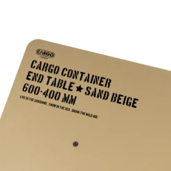 Cargo Container Small Camping Table End Table -Zipp Camping Shop beige closeup