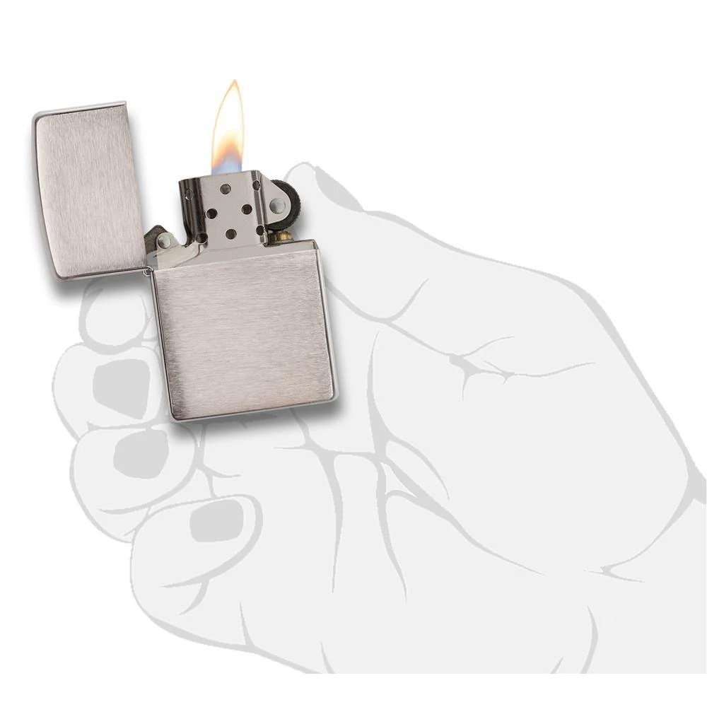 Zippo 200 Classic Brushed Chrome - Refillable Windproof Lighter 6 Zippo 200 Classic Brushed Chrome - Refillable Windproof Lighter - Image 4
