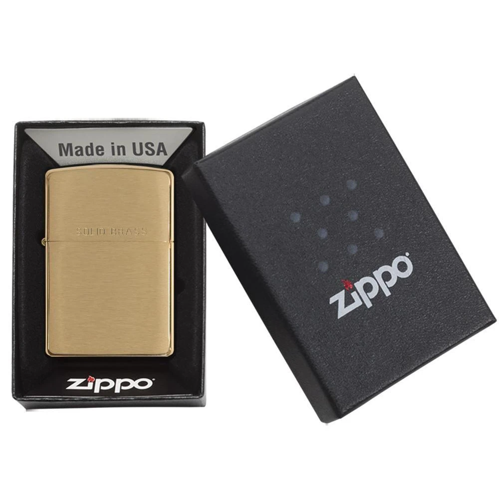 Zippo 204 Brushed Solid Brass - Refillable Windproof Lighter 6 Zippo 204 Brushed Solid Brass - Refillable Windproof Lighter - Image 4