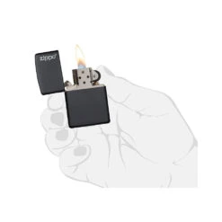 Zippo 218ZL Black Matte With Zippo Logo - Refillable Windproof Lighter -Zipp Camping Shop zippo 218zl 5