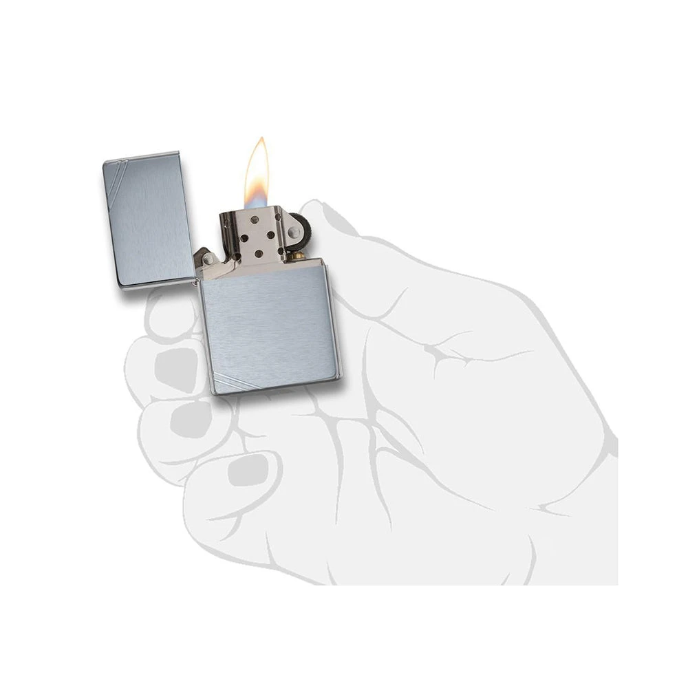 Zippo 230 Brushed Chrome Vintage With Slashes - Refillable Windproof Lighter 6 Zippo 230 Brushed Chrome Vintage With Slashes - Refillable Windproof Lighter - Image 5