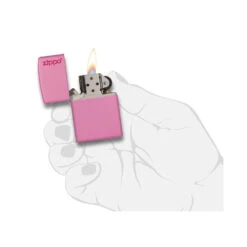 Zippo 238ZL Pink Matte With Zippo Logo - Refillable Windproof Lighter -Zipp Camping Shop zippo 238zl 4