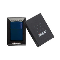 Zippo 239ZL Navy Matte With Zippo Logo - Refillable Windproof Lighter -Zipp Camping Shop zippo 239ZL 4