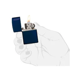 Zippo 239ZL Navy Matte With Zippo Logo - Refillable Windproof Lighter -Zipp Camping Shop zippo 239ZL 5