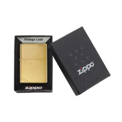Zippo 240 Brushed Brass Vintage With Slashes -Zipp Camping Shop zippo 240 4